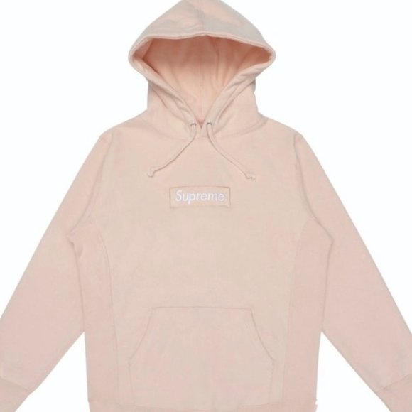 100% Authentic! Supreme peach box logo unisex cotton hoodie size SMALL - Picture 1 of 6